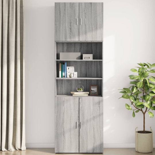 Hängeschrank fürs Wohnzimmer aus Spanplatte Grau 80x42,5x64 cm