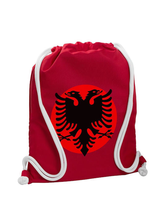Koupakoupa Σημαία Αλβανίας Τσάντα Πλάτης Γυμναστηρίου Κόκκινη