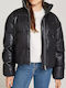 Κοντό Γυναικείο Puffer Μπουφάν για Χειμώνα Black