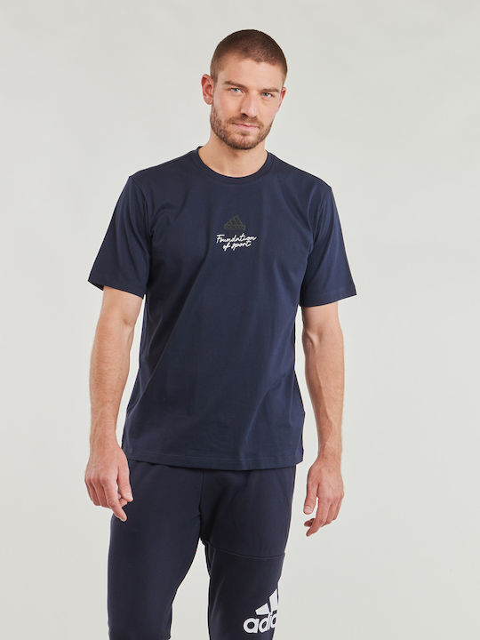 Adidas Ανδρικό T-shirt Κοντομάνικο Navy Μπλε