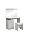 Schminktisch Olympus Hölzern White mit Spiegel 90.5x39.5x75cm