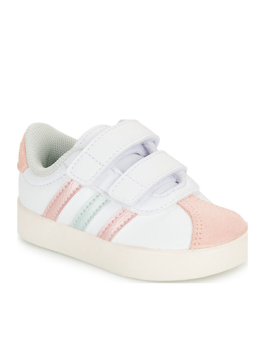 VL Court 3.0 Cf Kids Sneakers With Hoop & Loop Closure White