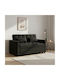 Tempo Doppelsitzer Sofa Bett Samt Schwarz 141x98x77cm E998,2