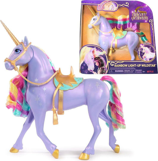 Spin Master Unicorn Academy Wildstar cu Luminițe Curcubeu 28cm.