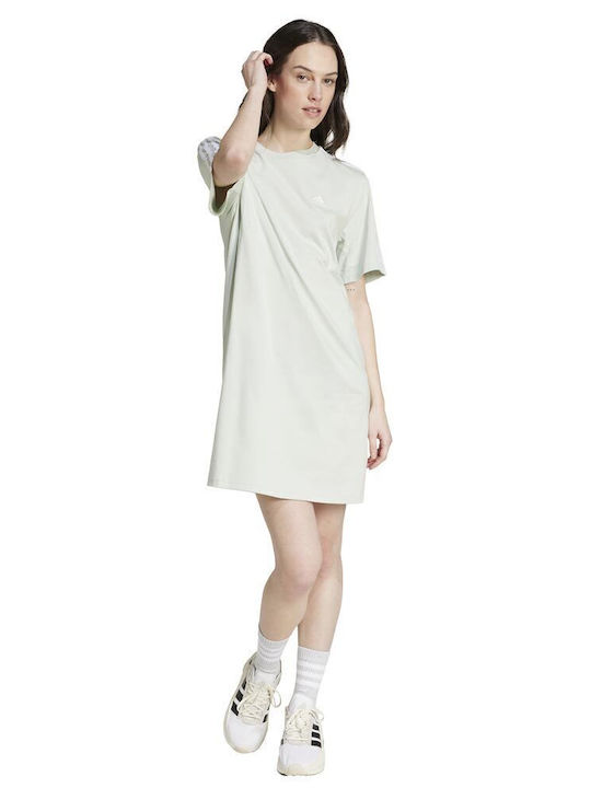 Essentials 3-Stripes Summer Mini Athletic Dress T-Shirt Short Sleeve White