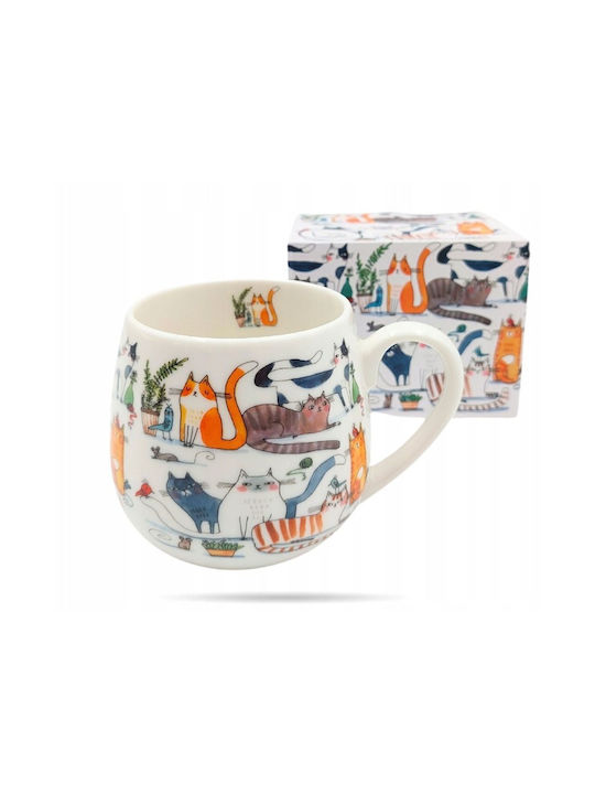 Katzen Becher aus Porzellan Mehrfarbig 430ml