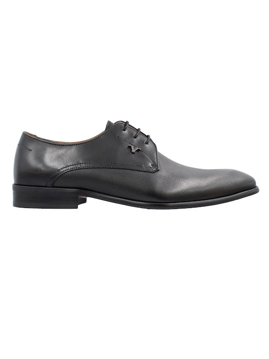 19V69 Men's Leather Dress Shoes Black