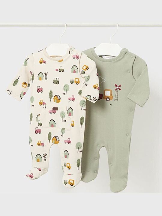 Mayoral Baby Bodysuit Set Long-Sleeved Green 2pcs