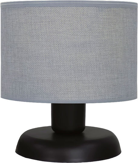 Heronia Plastic Table Lamp for Socket E27 with Gray Shade and Black Base