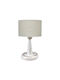 Heronia Plastic Vintage Table Lamp for Socket E27 with Beige Shade and Bronze Base