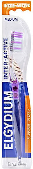 Elgydium Inter-active Manual Toothbrush Medium Purple 1pcs