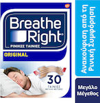 Breathe Right Nasal Strips Sofortige Linderung bei Nasenverstopfung Große Größe 30 Stück