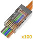 Sinet CAT6 EZ (30μ Gold Plated) Βύσμα RJ-45 male 100τμχ (SN-CAT6-EZRJ45S-100)