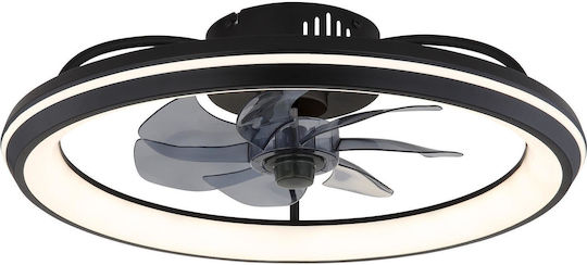 Globo Lighting Celeste Πλαφονιέρα 132cm με Φως Μαύρη