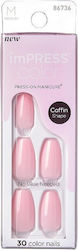 Kiss Colored False Nail Square Tip Pink 867367