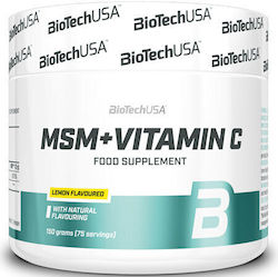 Biotech USA MSM + Vitamin C Supplement for Joint Health 150gr Lemon