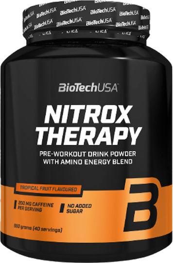 Biotech USA Nitrox Therapy Pre-workout Drink Powder With Amino Energy Blend Συμπλήρωμα Pre Workout 680gr Tropical Fruit