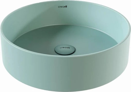 Creavit Loop Επικαθήμενος Νιπτήρας Πορσελάνης 45x45x11cm Πράσινος