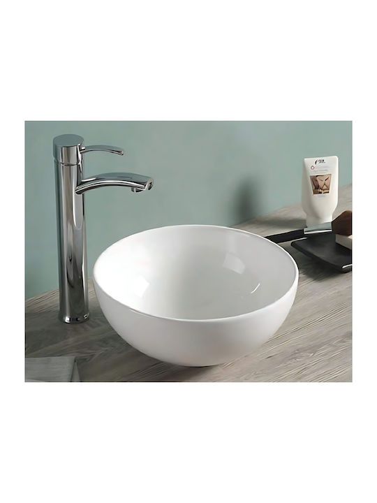 Tema Επικαθήμενος Νιπτήρας Πορσελάνης 32x32x14cm Λευκός