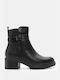 Luigi Women's Ankle Boots with Medium Heel & Fur Black