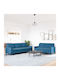 Living Room Furniture Set 3-Seater & 2-Seater Blue