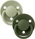 Bibs Pacifiers Silicone sage-hunter green for 0-36 months 2pcs
