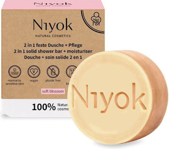 Niyok 2-in-1 Feste Duschseife & Feuchtigkeitscreme Soft Blossom 80gr