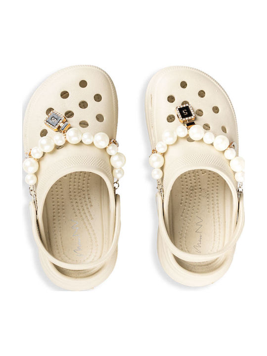 Envie Shoes Damen Clogs Beige