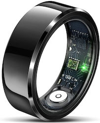 Techsuit R6 Smart Ring 18mm mit Pulsmesser Schwarz