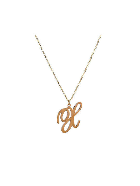 Goldsmith Necklace Monogram from Pink Gold Plated Silver