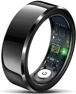 Techsuit R6 Smart Ring 19mm με Παλμογράφο Μαύρο