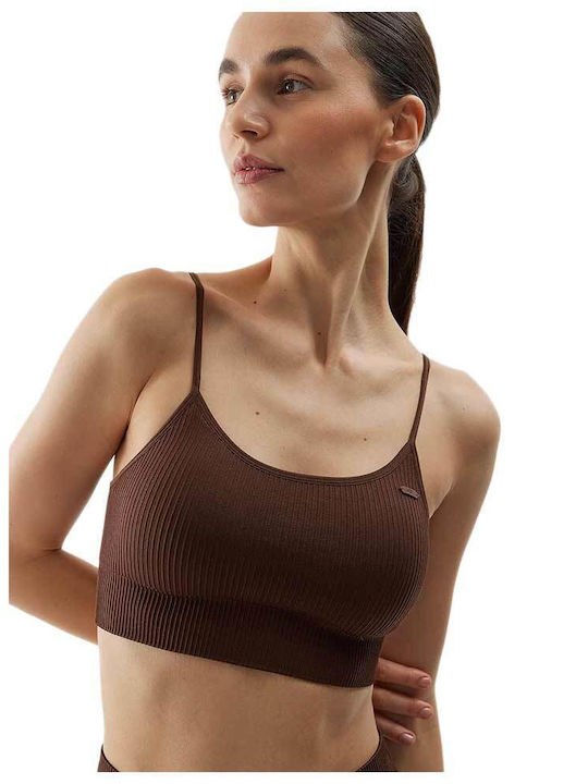 4F Women's Sports Bra with Removable Padding Brown