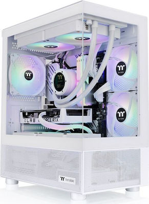 Thermaltake View 170 TG Gaming Micro Tower Κουτί Υπολογιστή με Πλαϊνό Παράθυρο και RGB Φωτισμό Λευκό