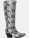 Damenstiefel mit mittlerem Absatz & Pelz Gray
