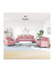 Living Room Furniture Set 2 seater & 2 seater & Armchair Pink