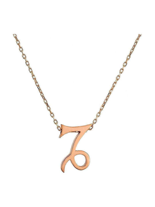 Goldsmith Zodiac Sign Capricorn from Pink Gold Plated Silver