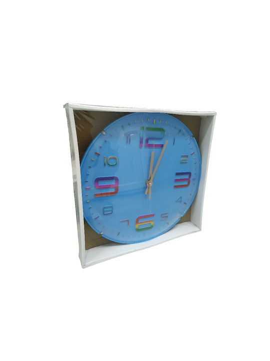 Wall Clock Plastic Blue Ø30cm