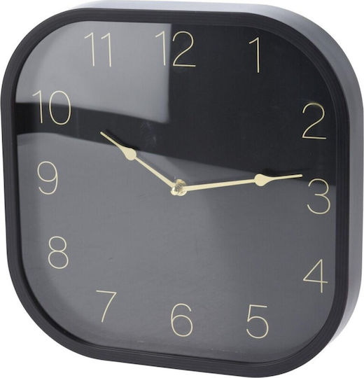 Wall Clock Metallic Black 30x4cm