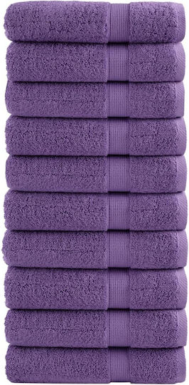 vidaXL Set 10 Hotel Bathroom Towels 150x100 cm 600gsm Purple
