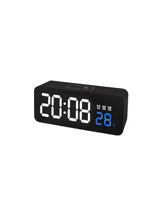 Tabletop Digital Clock with Alarm Black 6612T