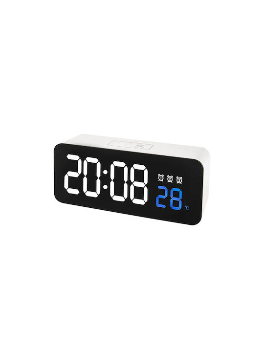 Tisch-Digitaluhr mit Wecker White 466127_w