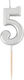 Geburtstagskerze Nummer "5" in Gray Farbe 77904