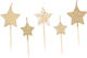Geburtstagskerze "2" in Gold Farbe 5Stück 79638