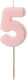 PartyDeco Birthday Candle Number "5" in Pink Co...