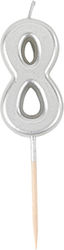 Geburtstagskerze Nummer "8" in Gray Farbe 77907