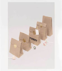 Kraft Paper Bags Bottom & Gold Stickers 12pcs