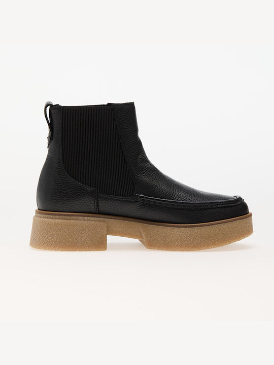 Clarks Piele Cizme de gleznă pentru femei Negru