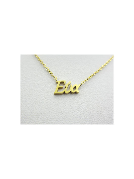 Steel Necklace Name Eva Gold 1pc