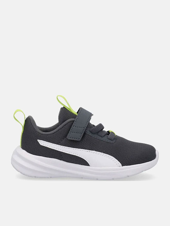 Rickie Runner Ac+ Αθλητικά Παιδικά Παπούτσια Running με Σκρατς Dark Grey-Lime-White
