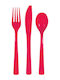 Unique Cutlery Party Red 18pcs